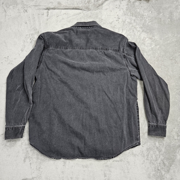 Levi’s Black Denim Western Shirt Men’s Large Snap Faded Wash - Picture 7 of 7